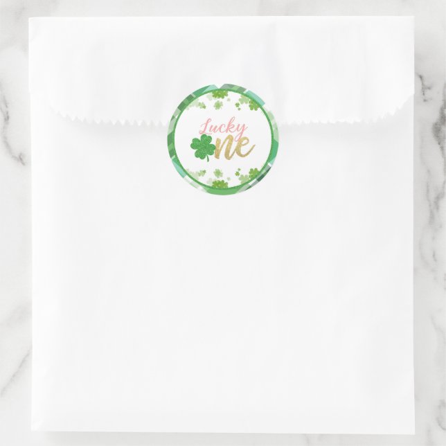 Pegatina afortunado de un cumpleaños - Chica (Bolso)