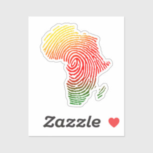 Pegatina Africa Finger Print, Black History, Equal Rights,