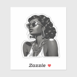 Pegatina African American Woman Custom-Cut Vinyl Sticker