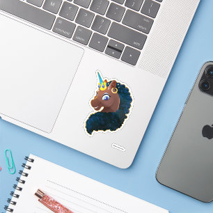 Pegatina Afro Unicornio   Magico
