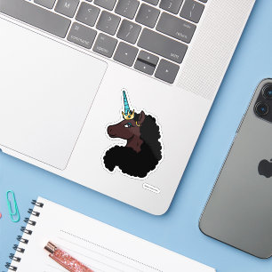Pegatina Afro Unicornio   Magico
