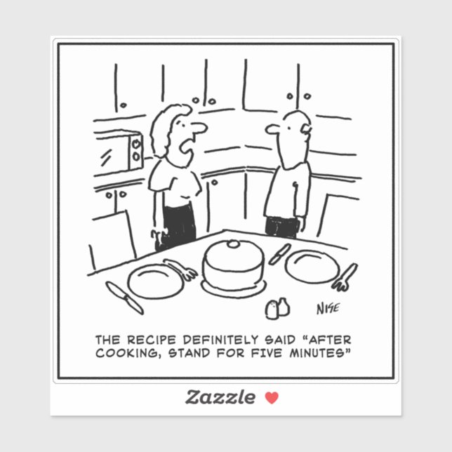 Pegatina After Cooking Stand for 5 Minutes - Funny Recipe (Hoja)