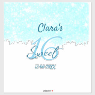 Pegatina Agate verde azulado turquesa dulce 16 cumpleaños a