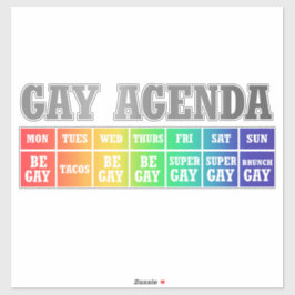 Pegatina Agenda gay | Orgullo Gay divertido arcoiris Ombre