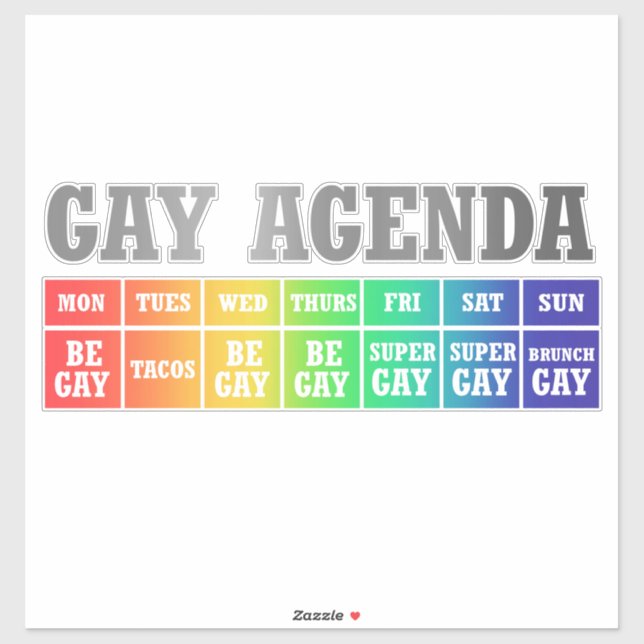 Pegatina Agenda gay | Orgullo Gay divertido arcoiris Ombre (Hoja)