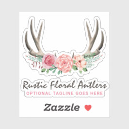 Pegatina Agentes florales rusas Shabby Rosas Chic Logo
