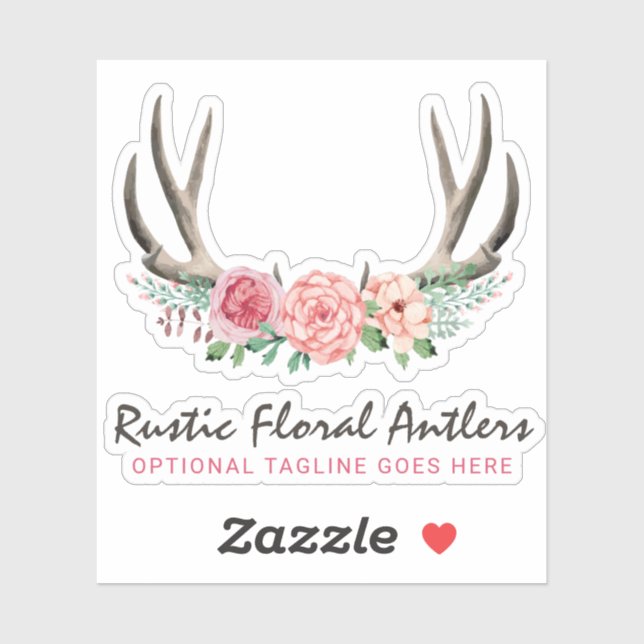 Pegatina Agentes florales rusas Shabby Rosas Chic Logo (Hoja)