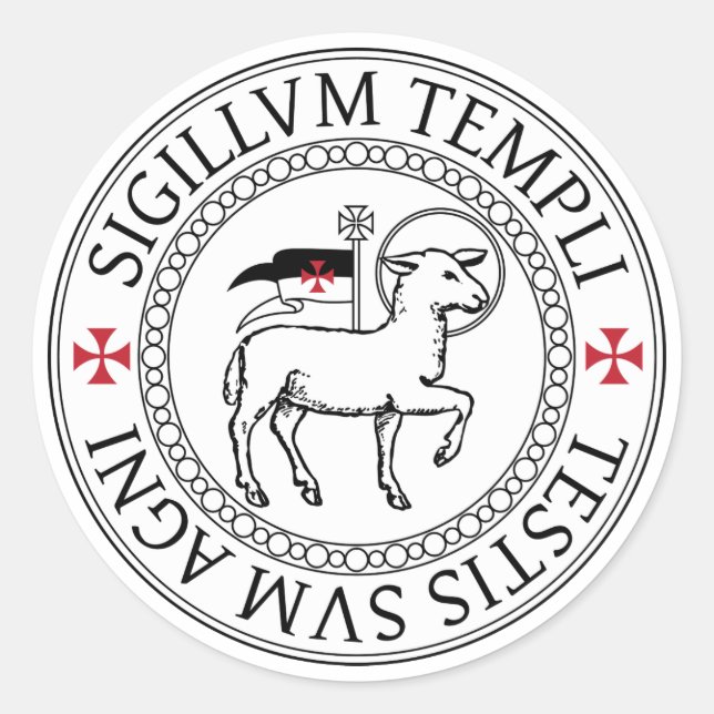 Pegatina Agnus Dei Templar (Anverso)