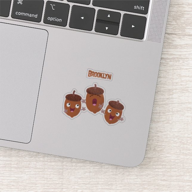 Pegatina Agradables bellotas cantando personalizado para lo (Detalle)