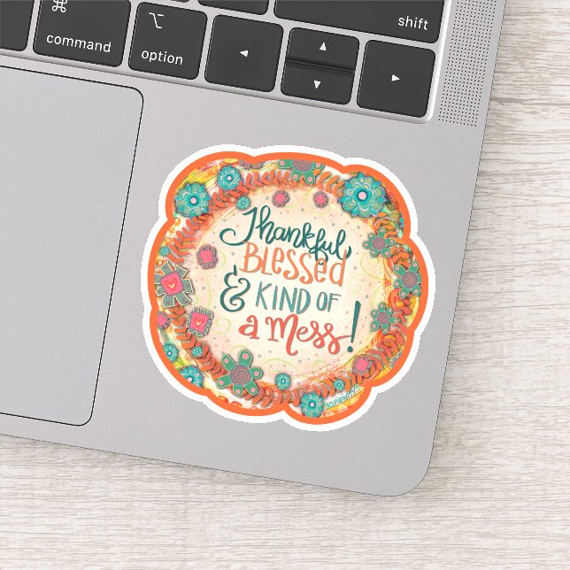 Pegatina Agradecidos, bendecidos Bonitos de inespiritualida (Detalle)