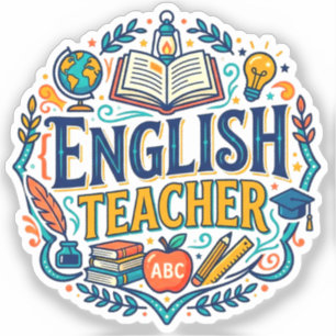 Pegatina Agradecimiento al profesor de inglés