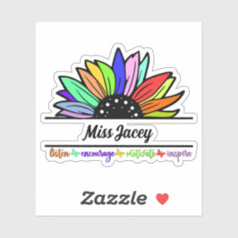 Pegatina Agradecimiento de profesores de flores silvestres,