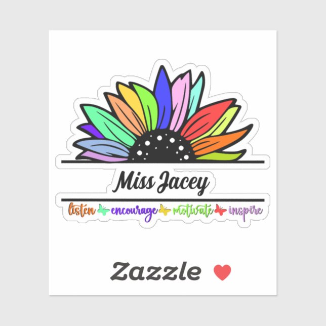 Pegatina Agradecimiento de profesores de flores silvestres, (Hoja)