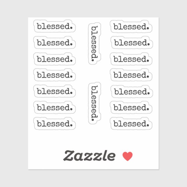 Pegatina Agradecimiento Gratitud Bendecida Acción de Gracia (Hoja)