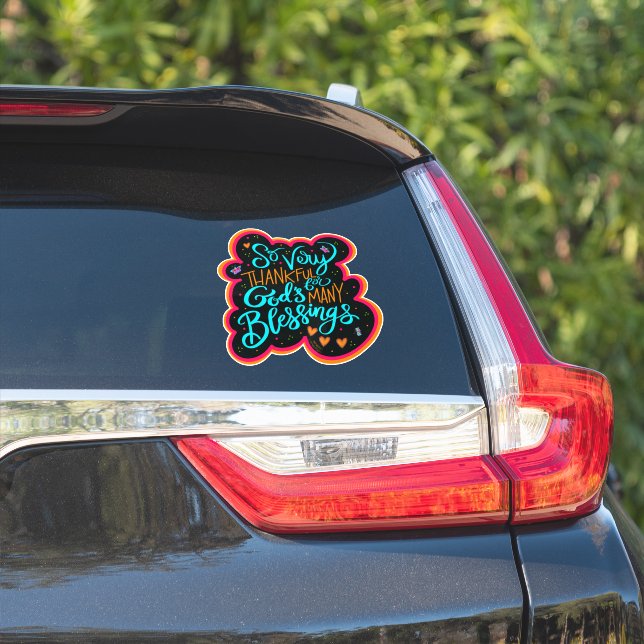 Pegatina Agradecimiento por la bendición de Dios, Bonito de (Lado del coche)