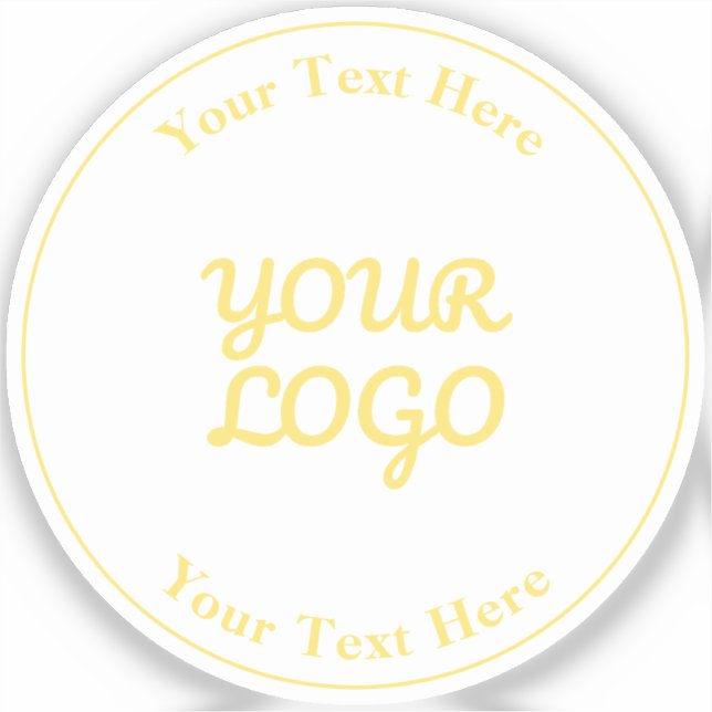 Pegatina Agregar logotipo editable texto dorado impermeable (Anverso)