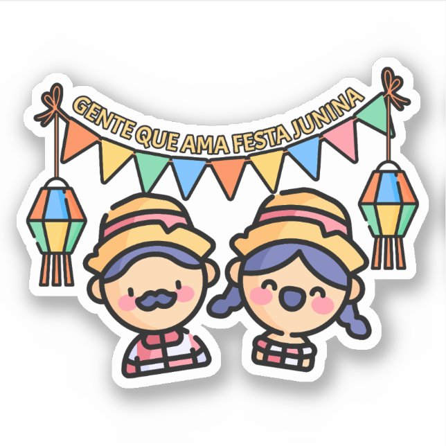 Pegatina Agricultores de Festa Junina (Anverso)