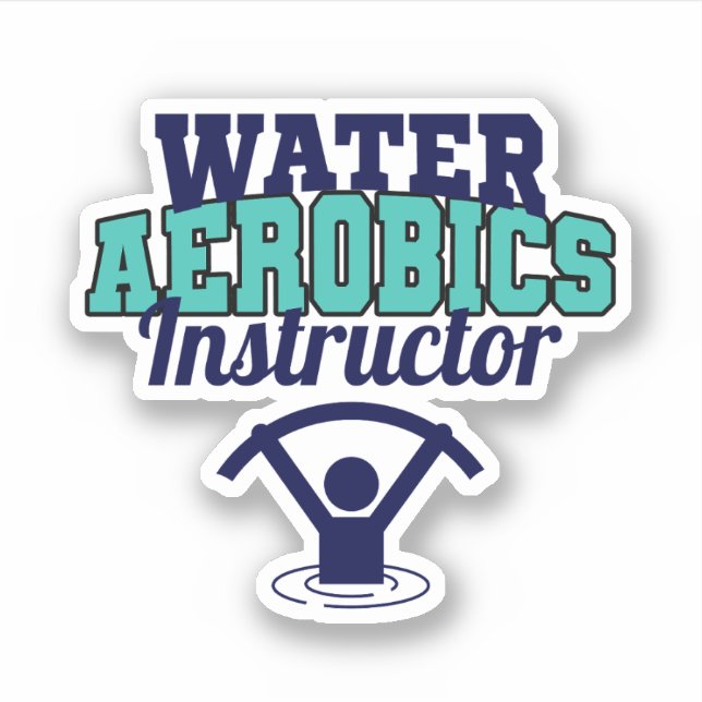 Pegatina Agua Aerobic Ejercicio Acuático Fitness (Anverso)
