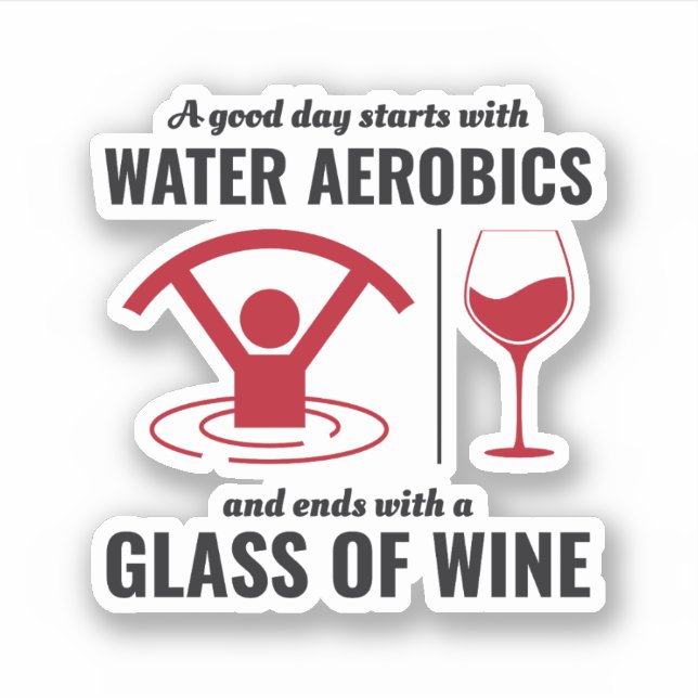 Pegatina Agua Aerobic Ejercicio Acuático Fitness (Anverso)