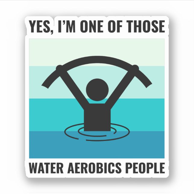 Pegatina Agua Aerobic Ejercicio Acuático Fitness (Anverso)