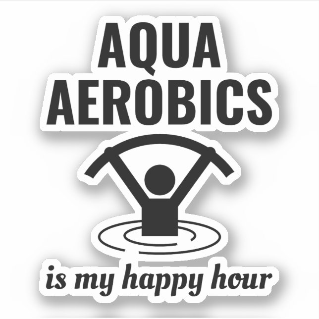 Pegatina Agua Aerobic Ejercicio Acuático Fitness (Anverso)