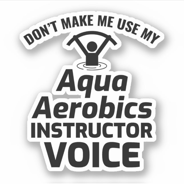 Pegatina Agua Aerobic Ejercicio Acuático Fitness (Anverso)