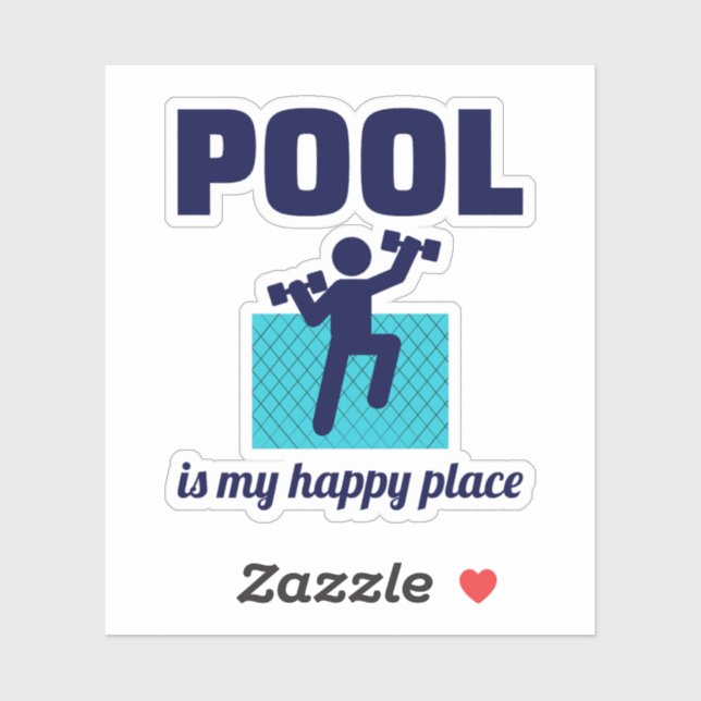 Pegatina Agua Aerobic Ejercicio Acuático Fitness (Hoja)