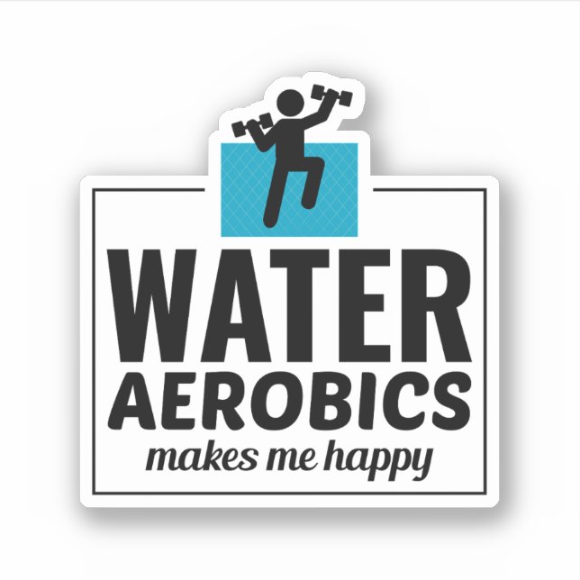Pegatina Agua Aerobic Ejercicio Acuático Fitness (Anverso)