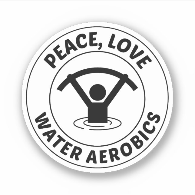 Pegatina Agua Aerobic Ejercicio Acuático Fitness (Anverso)