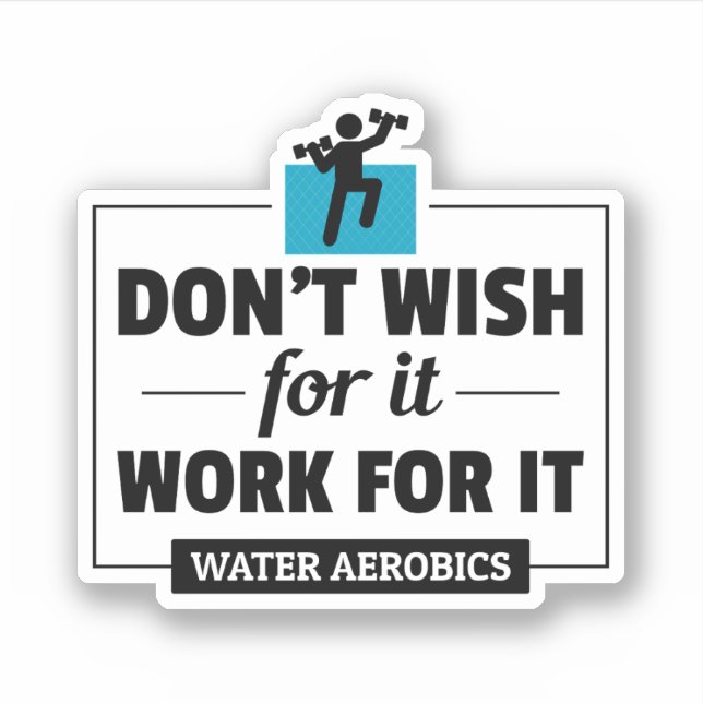 Pegatina Agua Aerobic Ejercicio Acuático Fitness (Anverso)