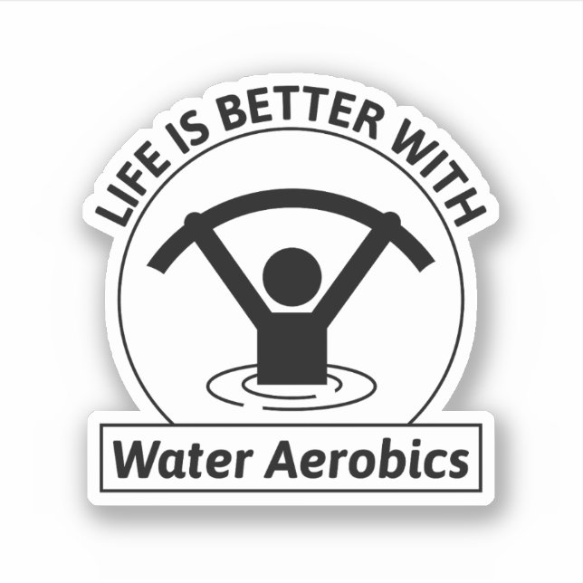 Pegatina Agua Aerobic Ejercicio Acuático Fitness (Anverso)