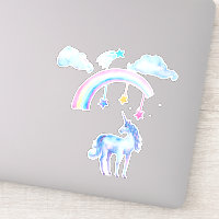 Agua azul de bonito Unicornio con arcoiris