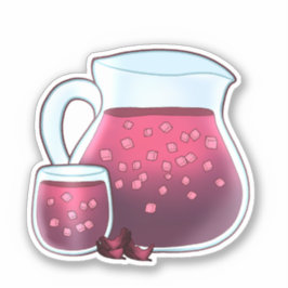 Pegatina Agua de Jamaica agua fresca