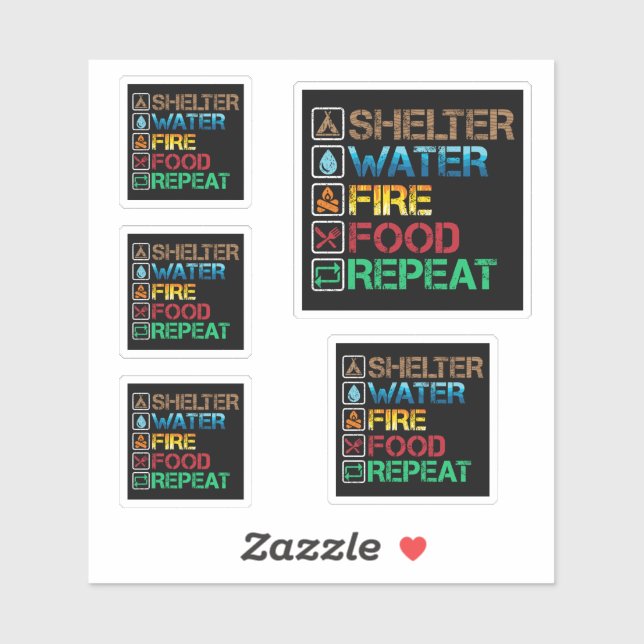 Pegatina Agua de refugio - Alimentos para incendios - La su (Hoja)