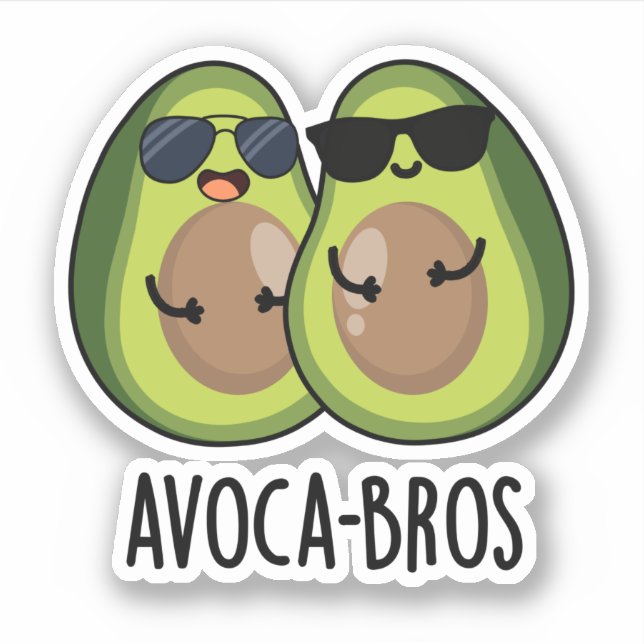 Pegatina Aguacate a-bros Funny Aguacate Pun (Anverso)