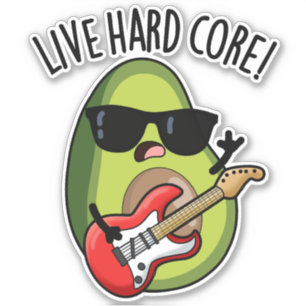 Pegatina Aguacate Divertido Pun Rock Duro de Corazón 