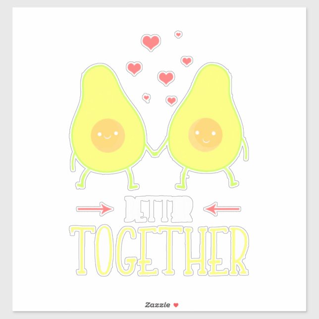 Pegatina Aguacate mejor juntos (Hoja)