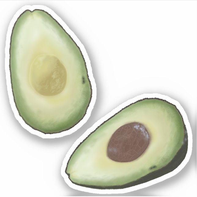 Pegatina Aguacates acuarelas (Anverso)