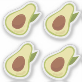 Pegatina Aguacates divertidos estilo retro verde pastel con