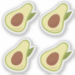 Pegatina Aguacates divertidos estilo retro verde pastel con