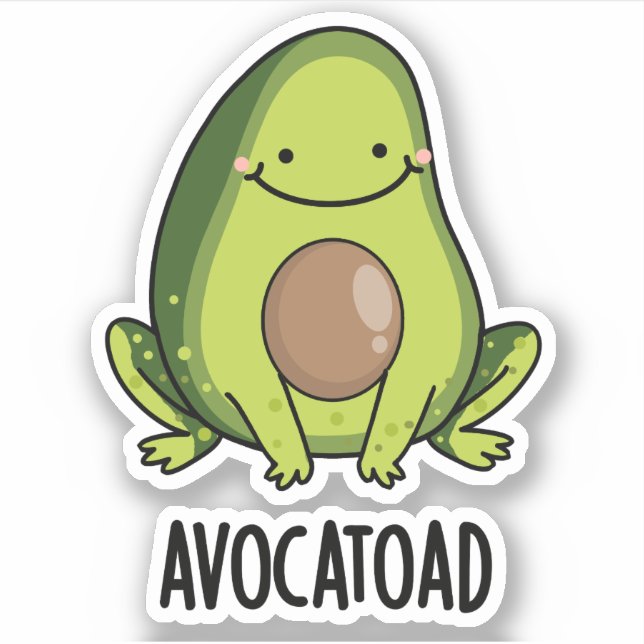 Pegatina Aguas divertidas Aguacate Toad Pun (Anverso)