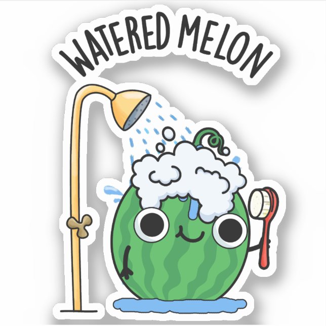 Pegatina Aguas Melon Funny Watermelon Pun (Anverso)