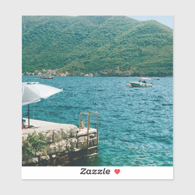 Pegatina Aguas turquesas de Perast - Montenegro (Hoja)