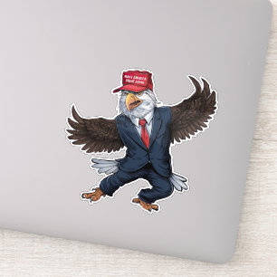 Pegatina Aguila americana divertida