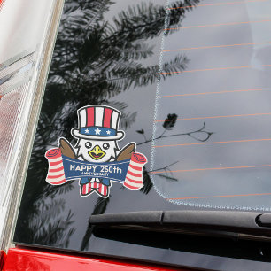 Pegatina Águila Americana Patriótica Feliz 250 Aniversario