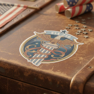 Pegatina Águila Americana USA 250 Motivo Art Nouveau ID1304
