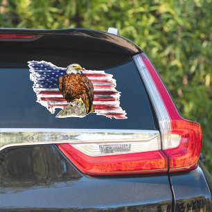 Pegatina Águila calva americana bandera patriótica de EE. U