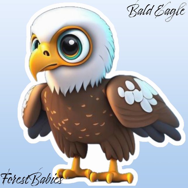 Pegatina Águila calva 🦅 peculiar naturaleza (Bald Eagle ForestBabies Sticker)