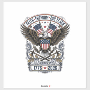 Pegatina Águila Patriótica 250 Años Vintage Libertad