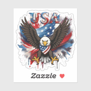 Pegatina Águila Patriótica Americana Audaz USA